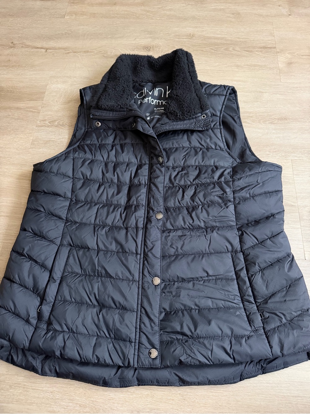 Calvin Klein Performance Quilted Puffer Vest Zip Security Pocket SZ XL